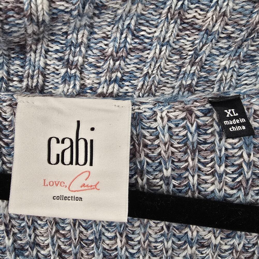 Cabi Cardigan Sweater Womens XL Blue Marled Knit Duster Open Front Cozy Warm - Picture 5 of 8